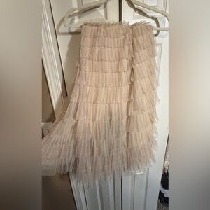 Elegant Cream Tiered Skirt